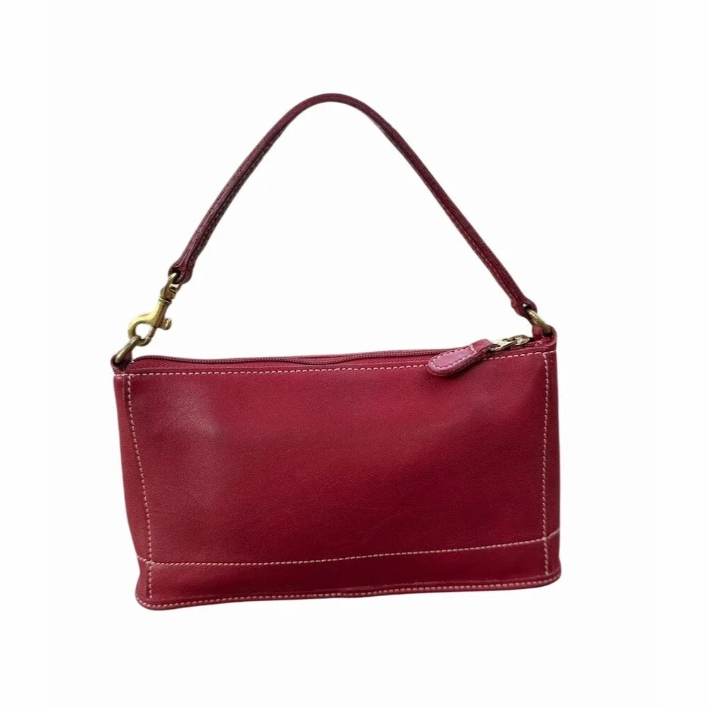 Vintage 1999 Coach Bleecker Red Demi Zip Shoulder Bag
